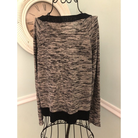 Eileen Fisher M Black White Scoop Boat Neck Sweater Long Sleeve - Picture 2 of 5